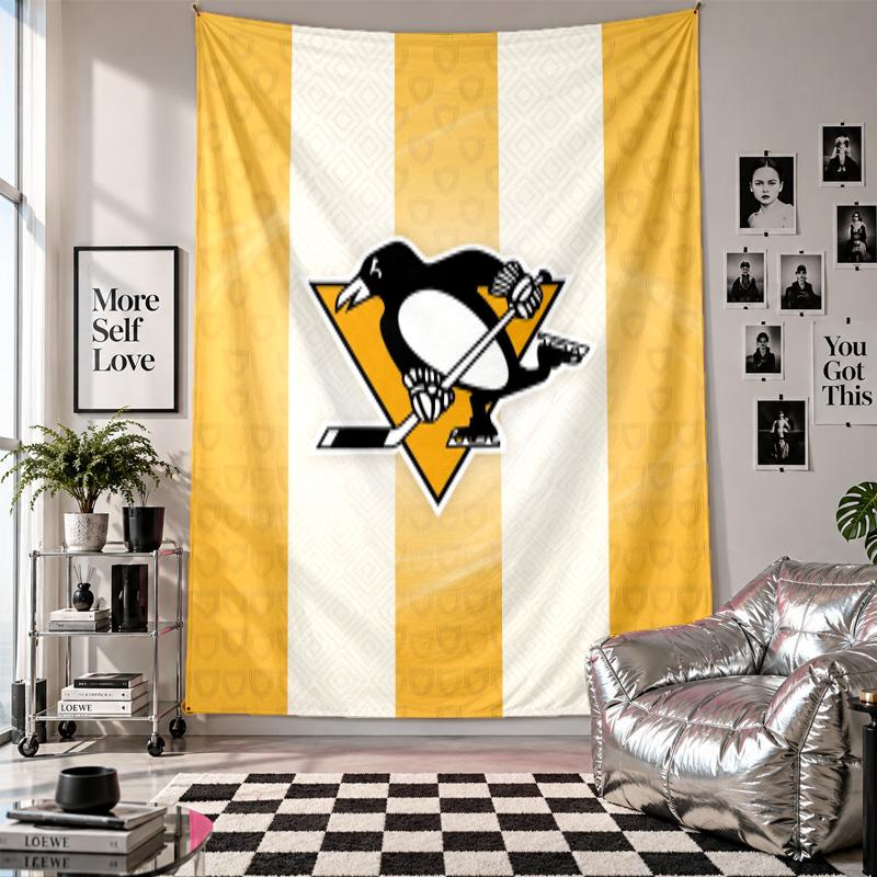 Pittsburgh Penguins Wall Tapestry Home Decor Wall Hanging Cloth for Bedroom Living Room Background