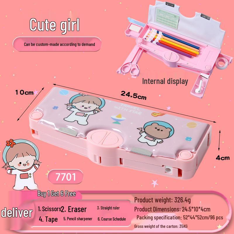 Creative Cartoon Multifunctional Pencil Case for Primary School Students - Large Capacity and High Appeal