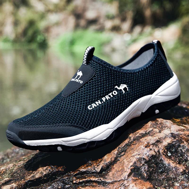 Fashion Men Casual Shoes Breathable Man Loafers Outdoor Slip-on Flats Walking Hiking Sneakers Summer Comfortable Water Shoes