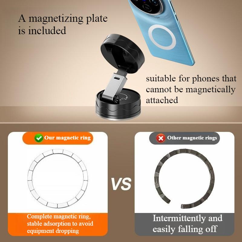 Vacuum Magnetic Suction Cup Phone Holder, Foldable and Easy To Store, Lazy Support Frame, Car and Home Dual-use Phone Holder