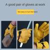 1 Pair Yellow Welding Gloves Heat-Resistant Work Gloves High Quality Cowhide Gloves  Workplace