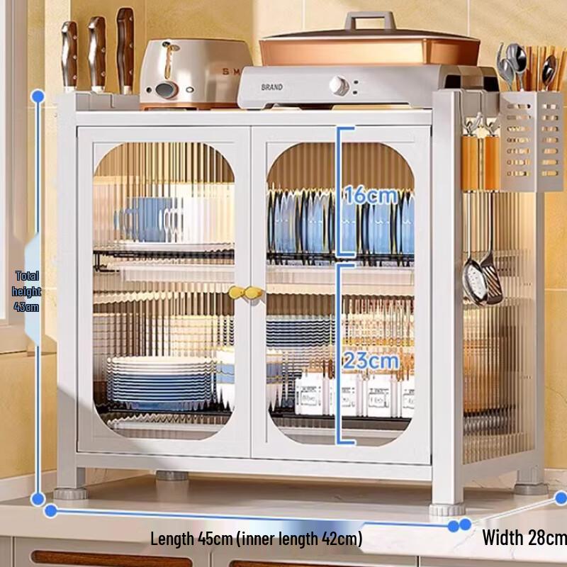 Multifunctional Double-Layer Kitchen Dish Drying Rack with Storage