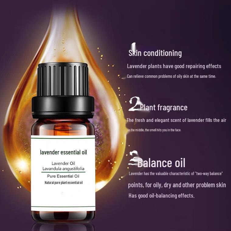 Lavender Essential Oil for Skincare: Natural Plant Extract for Soothing Sleep, No-Rinse, Suitable for Whole Body Massage.