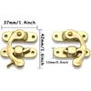 Antique Hook Hasp, 100% Solid Brass Swing Arm Clasp Latch 2Pack Vintage Style Left and Right Hook Latch with Mounting Screws for Suitcase Jewelry Box