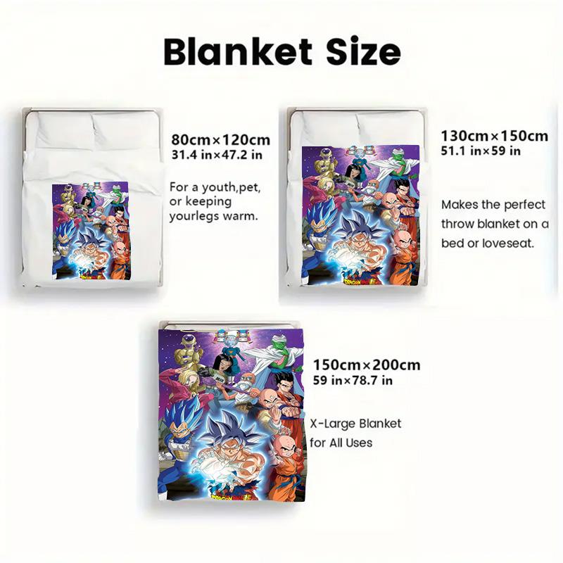 Dragon Ball Stylish Home Blanket Printed Flannel Warm Blanket for Modern House Decor THW