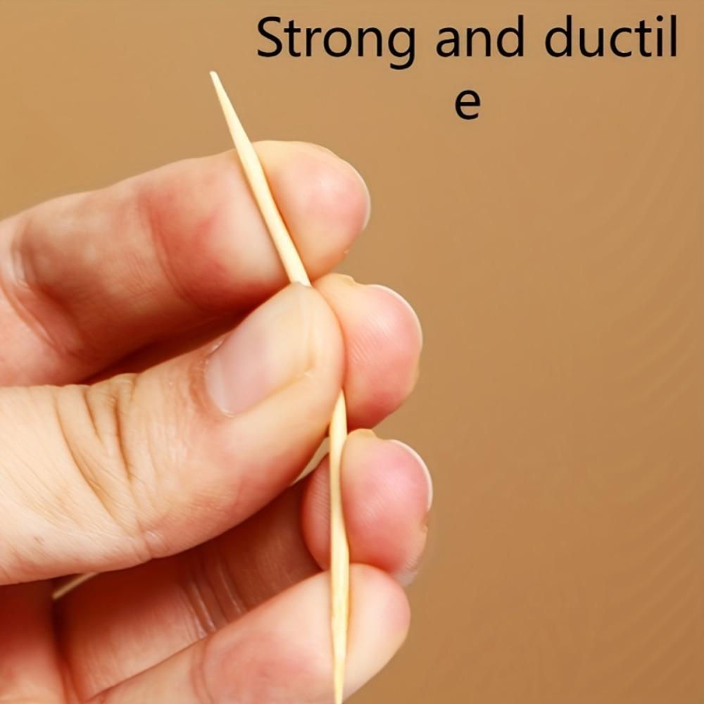 200 st Naturliga Bambutandpetare, Dubbelsidiga Slät Yta, Mångsidiga Engångstandpetare för Tandrengöring