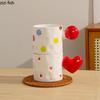 Creative Heart Shaped Ceramic Mug High Beauty Polka Dot Coffee Mug Office Cute Milk Cup Breakfast Cup Household Water Cups