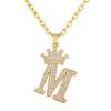 26 English Letters Women'S Letters Crown Pendant Necklace Zircon Pendant Jewelry