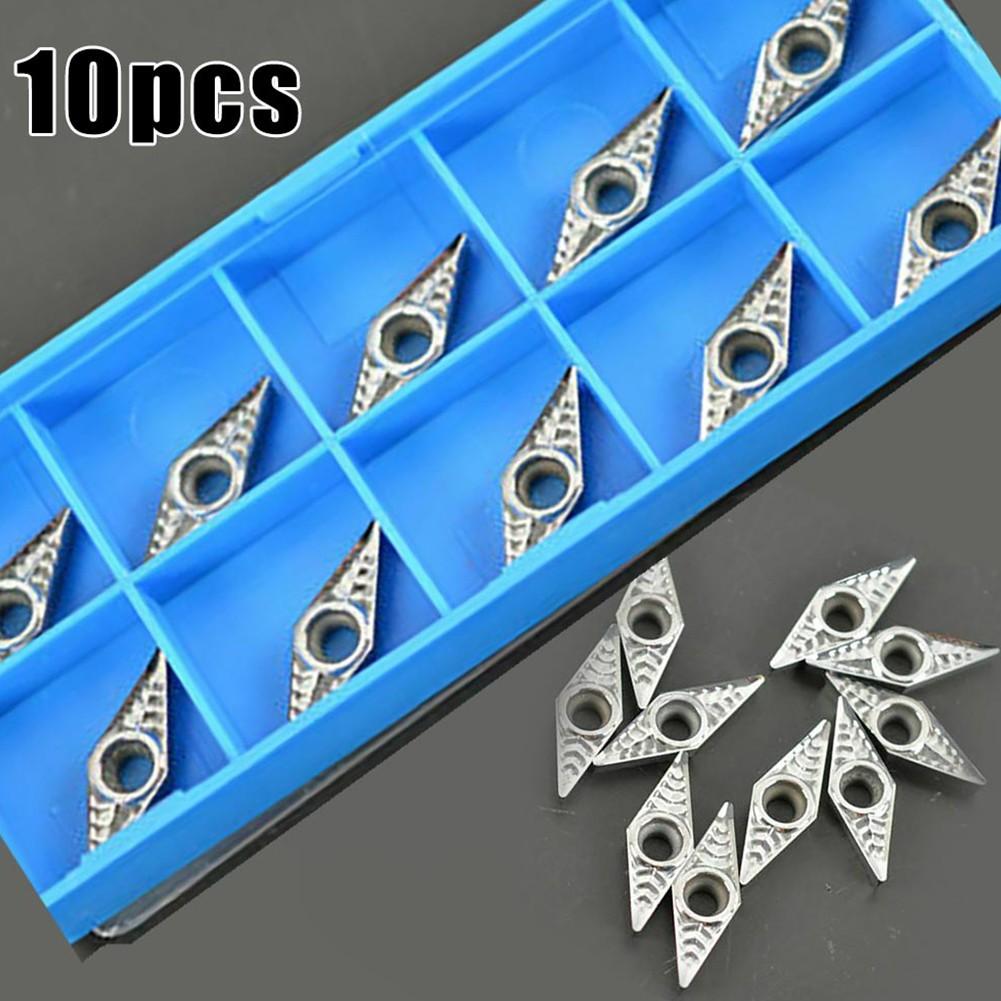 

10pcs For Aluminum VCGT110308-AK H01 Silver Inserts Lathe Metalwork Tool Cutting