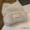 Autumn and winter new cute cat ears solid color knitted wool hat warm ear protector cold hat women's versatile headhat