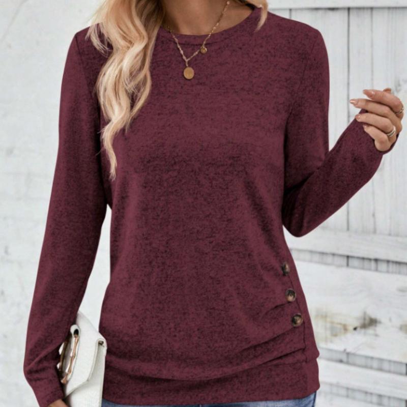 

Женский элегантный топ с длинным рукавом, однотонная рубашка для весны и осени, повседневный пуловер L