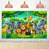 2D flaches Waldtier Partybanner Polyester Hintergrund Outdoor Festival Familie Garten Hof Dekoration