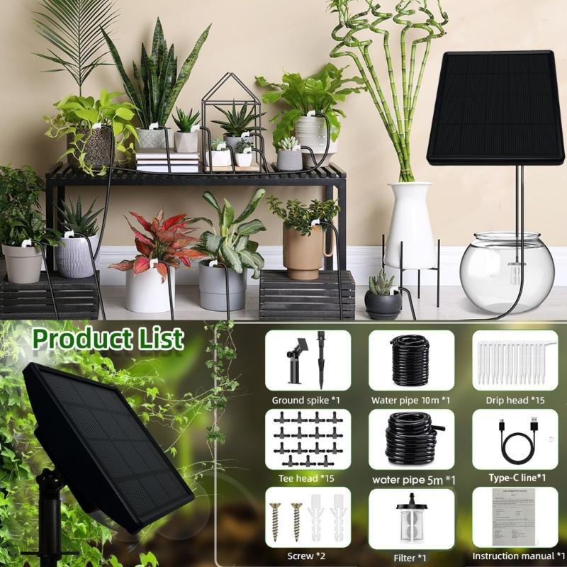 Su Kıtlığı Alarmı ve Enerji Tasarrufu Sağlayan Güneş Paneli ile Damlama Sulama (Dış Mekan İçin)