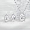 European & American Bridal Set: High-End Rhinestone Water Drop Zirconia Necklace