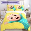Juego de Ropa de Cama CoComelon de 3 Piezas Funda Nórdica con Cierre Incluye 1 Funda Nórdica y 2 Fundas de Almohada, Suave y Cómodo para Todas las Estaciones.