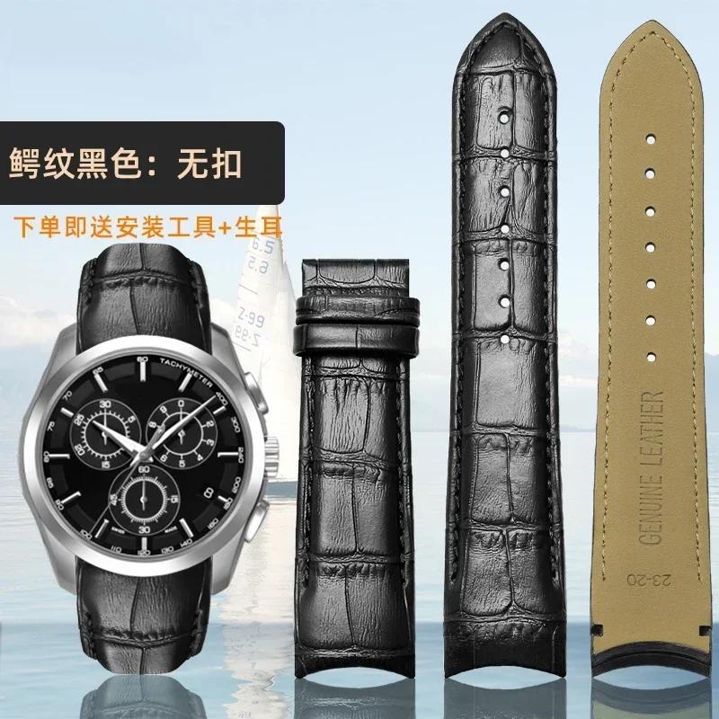 

Curved End Genuine Leather Watchband 22mm 23mm 24mm for Tissot Couturier T035 Watch Band Steel Buckle Strap Wrist Bracelet Brown 20mm