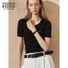 Teenie Weenie Bear Women's Faux Two-Piece Short-Sleeve Sweater