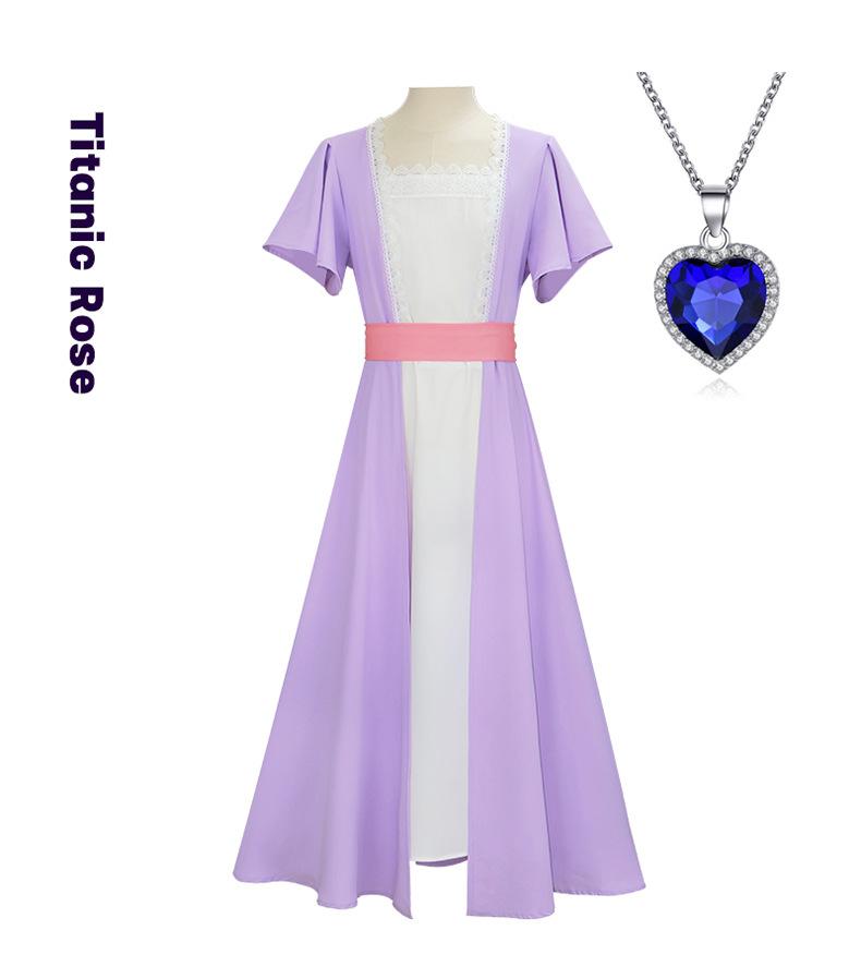 

Anime Figures Rose Costume Tea Party Cosplay Costume Light Purple Elegance Halloween Carnival Party Adult Dress For Woman S 40-45kg бежевый