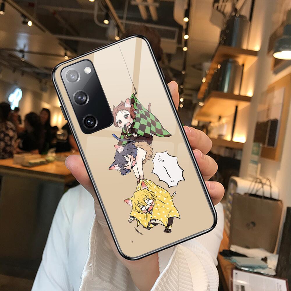 Kamado Nezuko Kimetsu No Yaiba Demon Slayer TPU Soft Tempered Glass shell Phone case For SamSung Galaxy S8 S9 S10E S20 S21 S5 S3