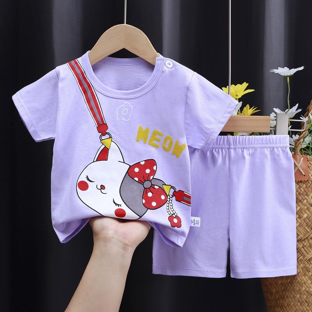 Children's Cotton T-shirt Set - Summer Boys' Casual Short-sleeved Shorts 2-piece Set