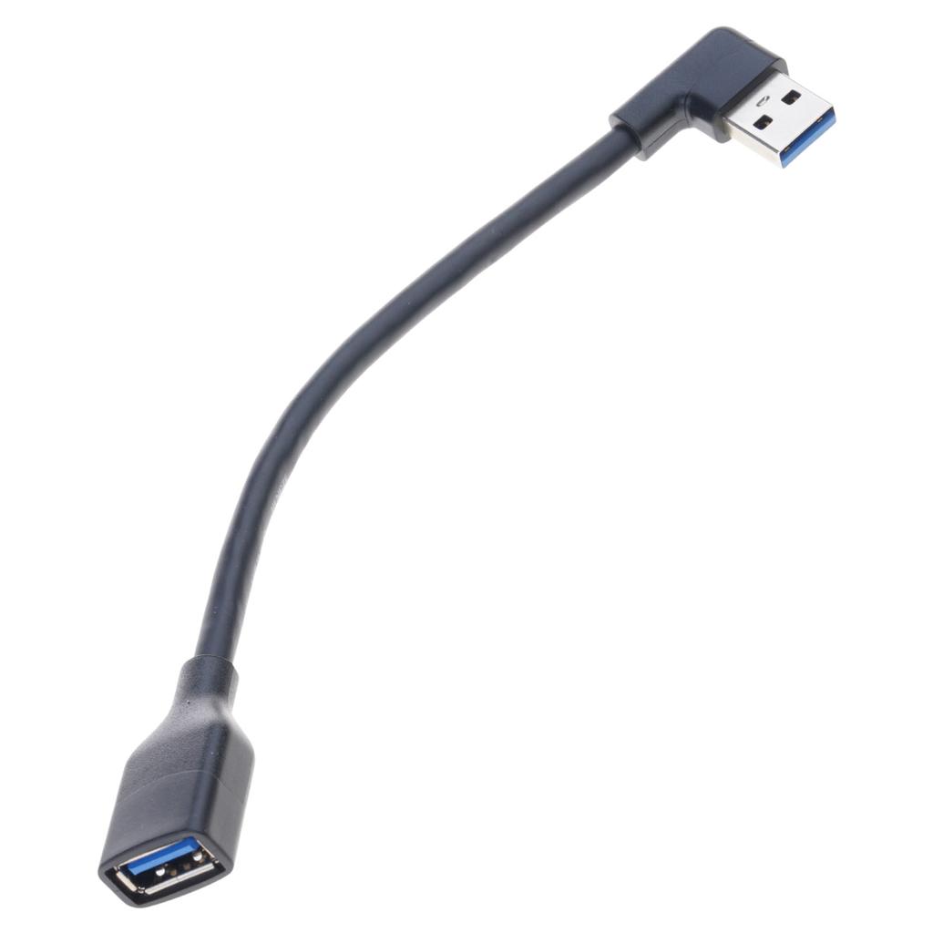 90 Degree USB3.0 Extension Cable Portable Male to Female Extender Cord Support 5Gbps Data for USB Fan/Printer/Lamp