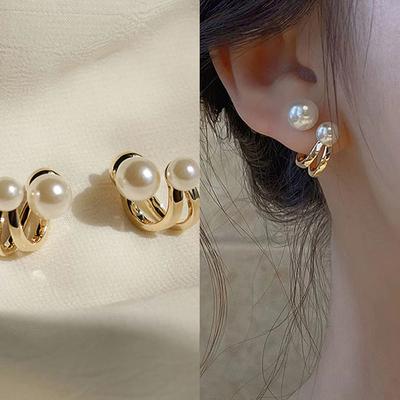 Pearl Earrings For Women Fashion Simple Pearl Stud Ear Clip
