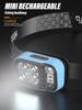 LED Rechargeable Fishing Headlamp with Sensors and Battery Indicator Super Bright Camping Light Using XPG+COB Lamp Beads