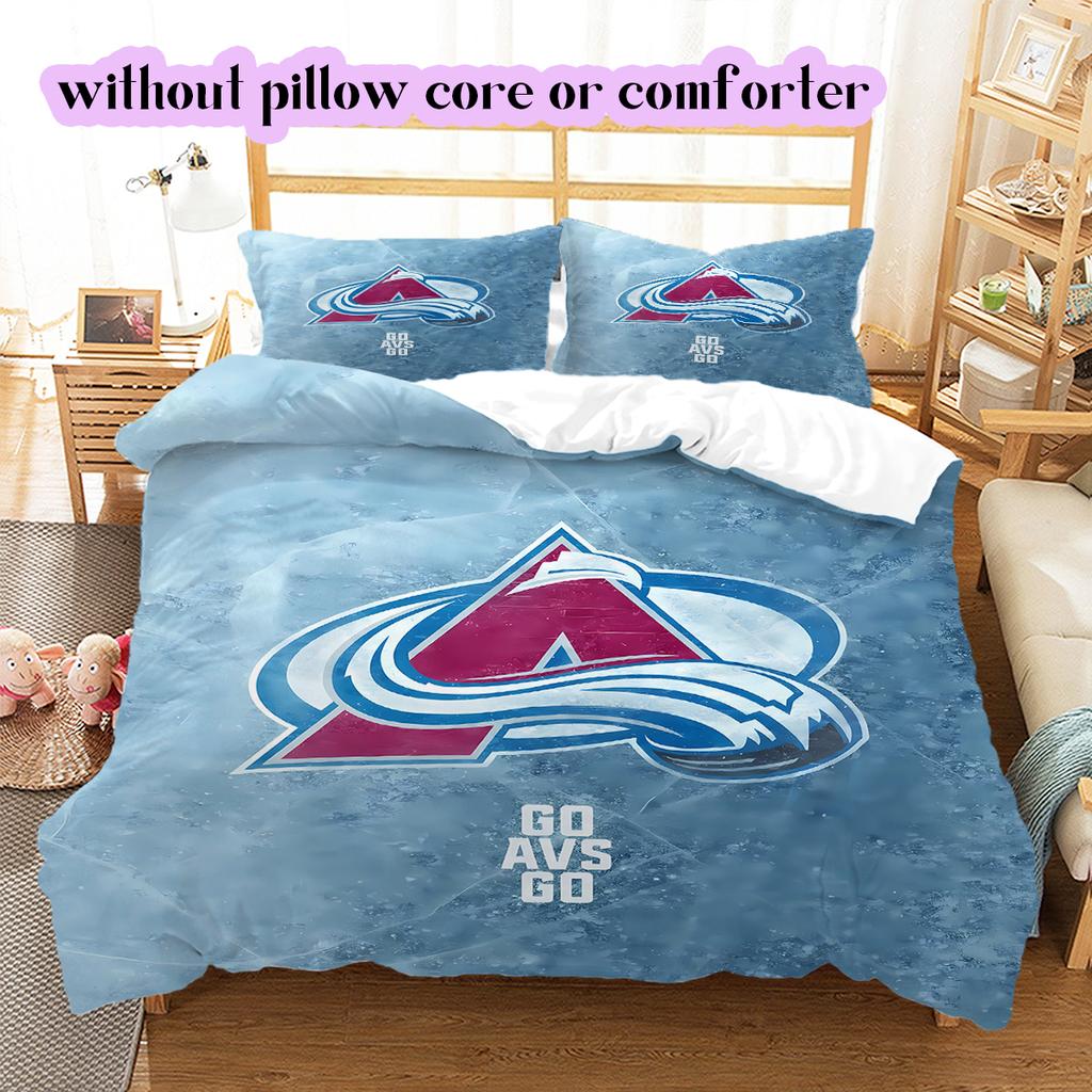 Set Copripiumino Trapuntato con Motivo Logo Hockey su Ghiaccio Federa Decorazione per la Casa Regalo di Compleanno (1* copripiumino + 2* federe, senza imbottitura)