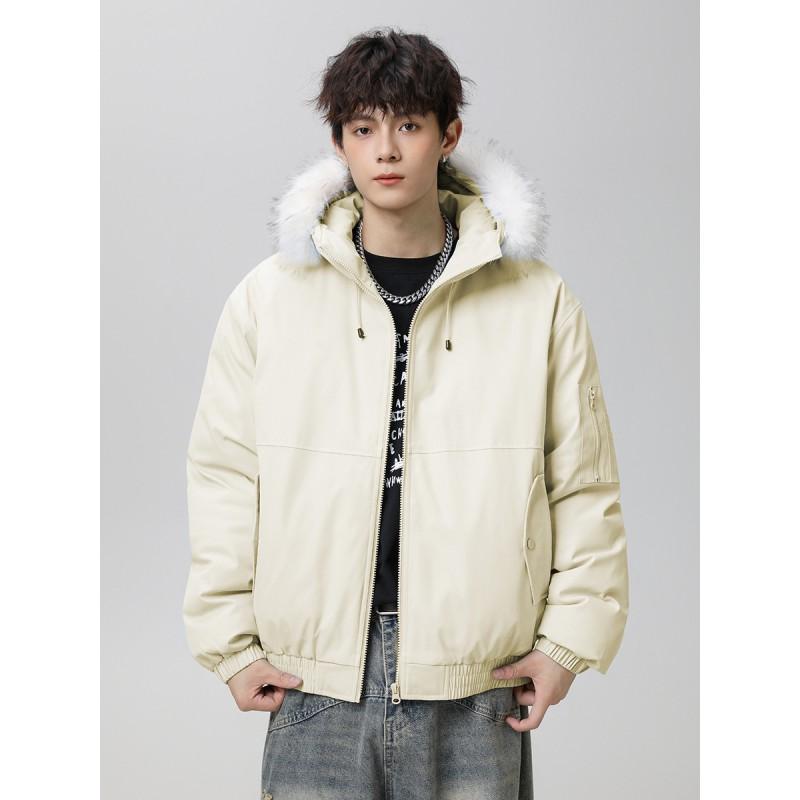 Parker Style Cotton Puffer Jacket Unisex Thick Warm Hooded Winter Coat Couples