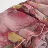 European Style 2024 Floral Print Irregular Maxi Skirt with Double-Layer Ruffles