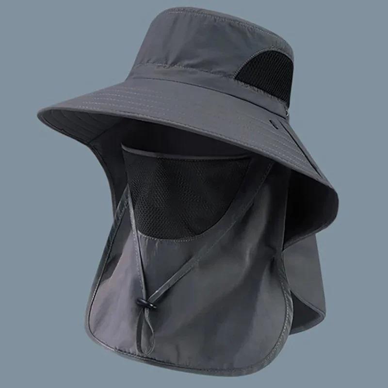 Summer Sun Hats Fisherman Hat UV Protection Outdoor Hunting Fishing Cap for Men Women Hiking Camping Visor Bucket Hat Neck Flap