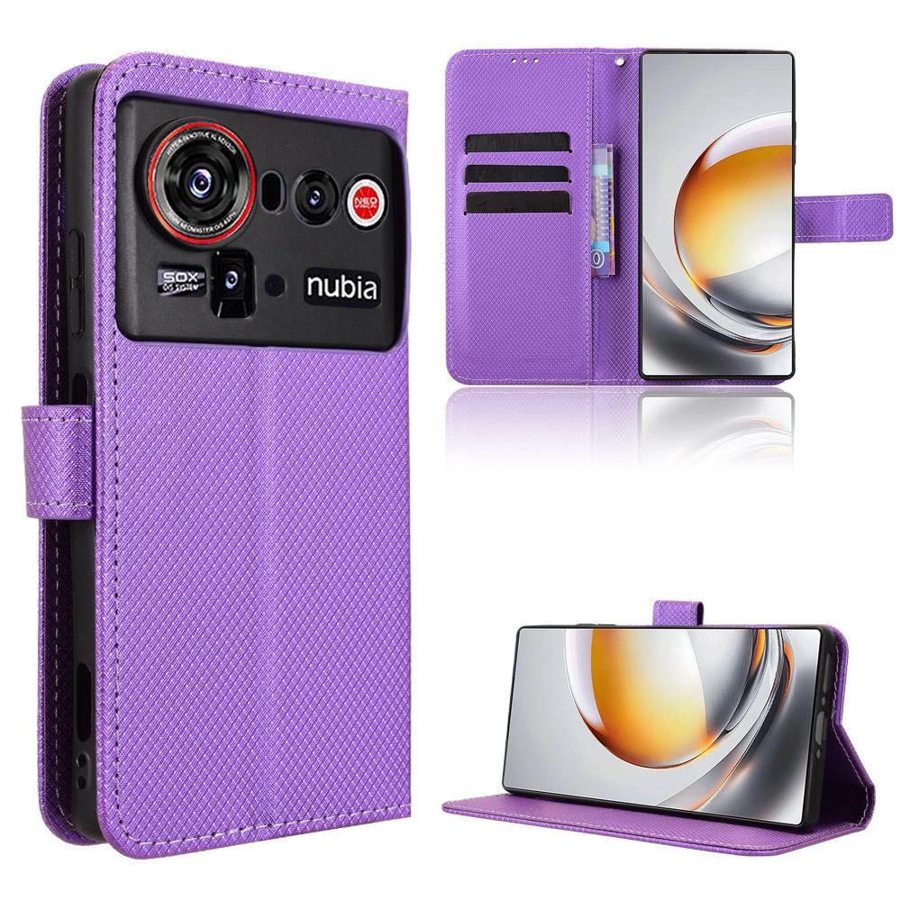 

Чохол-книжка для ZTE nubia Z80 Ultra зі Шкіри PU, Чохол для Телефону з Повноцінним Захистом [Захист від RFID] Чохол-Гаманець for ZTE nubia Z80 Ultra фіолетовий