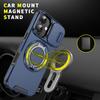 KEYSION 360° Rotating Ring Stand Phone Case for iPhone 17 Silicone+PC Slide Camera Protection Magnetic Shockproof Back Cover