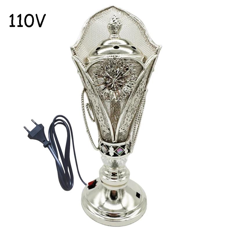 YXY Exquisite 110V/ 220V Plug-in Bakhoor Incense Burner Metal Middle East Home Decor Ornaments Carbon Furnace Incense Holders