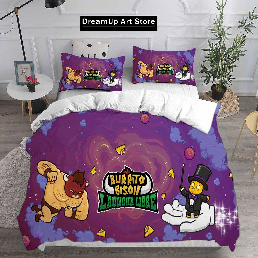 Spiel Burrito Bison_Launcha Libre Bettwäsche-Set Jungen Mädchen Einzelbett Twin Queen Full Size Bettbezug Kissenbezug Bett Erwachsenen Schlafzimmer