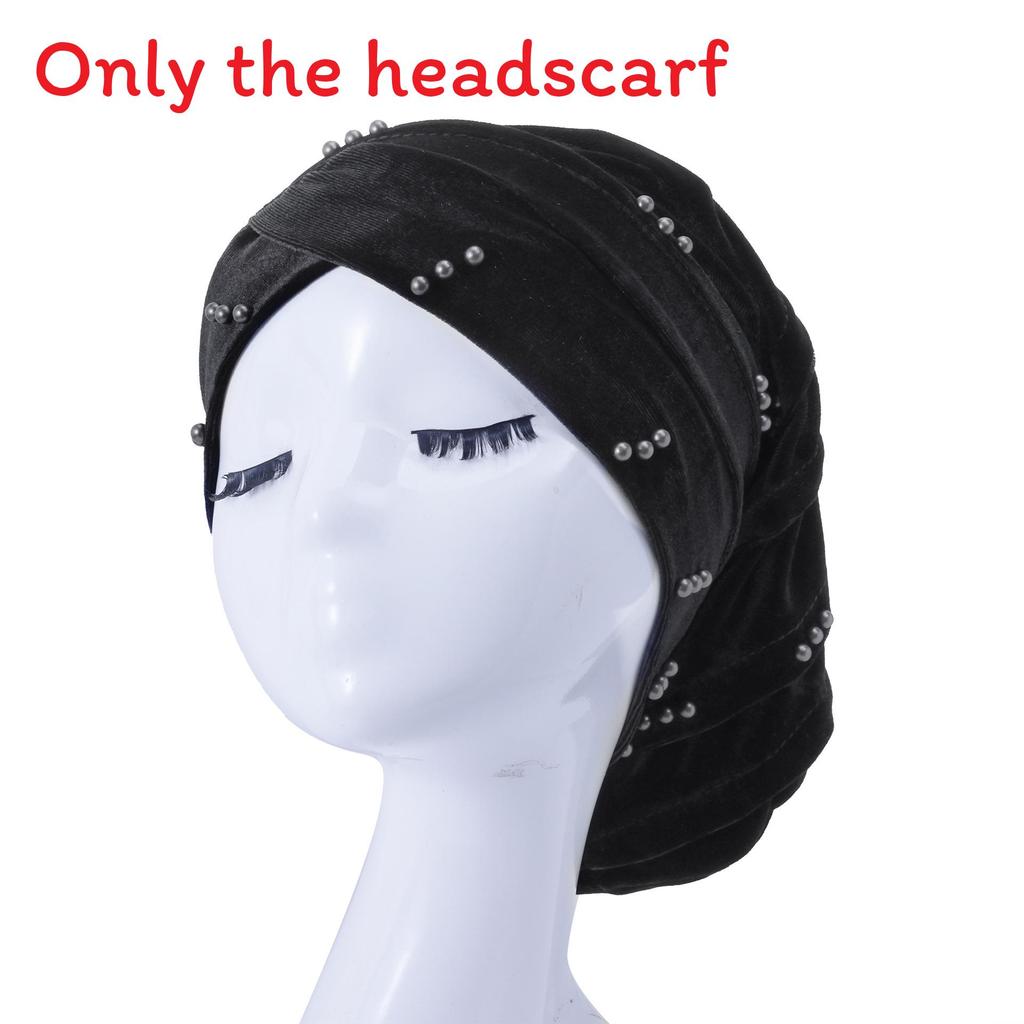 

Soft Beanie Headwear For Women With Artificial Pearl Decor For Gift Giving And Daily Use чёрный