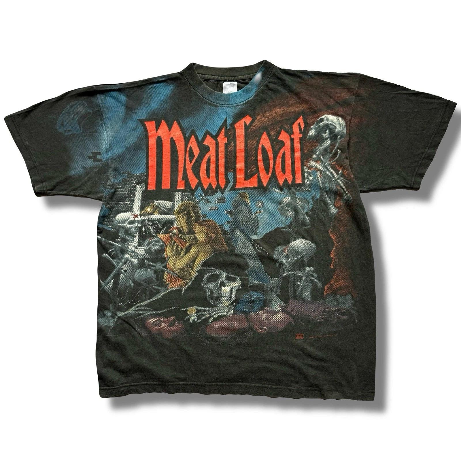

Vintage Meat Loaf 1994 All Over Print AOP Rock T-shirt Rare 90s Mens Size XL S