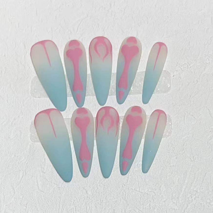 Rüstung tragen Handgefertigt Nische Nagelaufkleber Matt Farbverlauf Kleine Fee Maniküre Abnehmbar