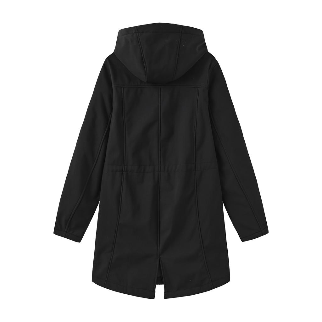 Women's Fashionable Casual Solid Color Long Sleeved Pocket Jacket Hooded Coat Windbreaker