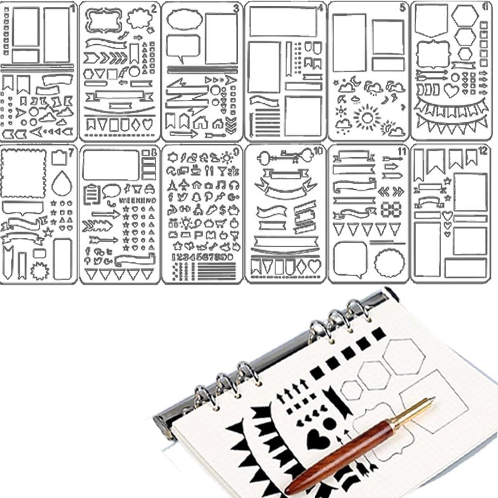 Handmade Flexible Record Template Set Planner Stencils Templates, Universal Stencils That Fit Any Planner
