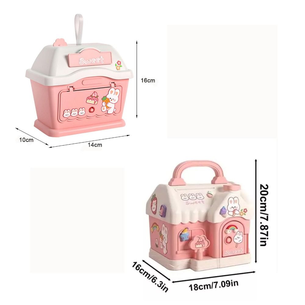 PP Money Box House-Shaped Coin Bank New Coin Saving Box  Kids Gift