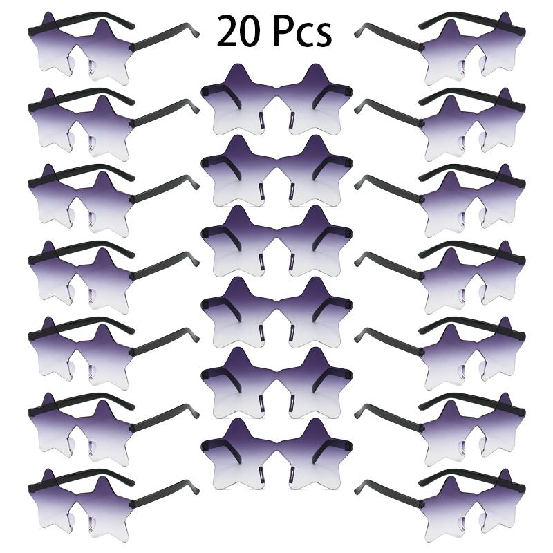 16/20 Pcs Per Set Rimless Star Shaped Sunglasses Fashion Cute Gradient Beach Holiday Shades Women Trendy Design Rave Sun Glasses