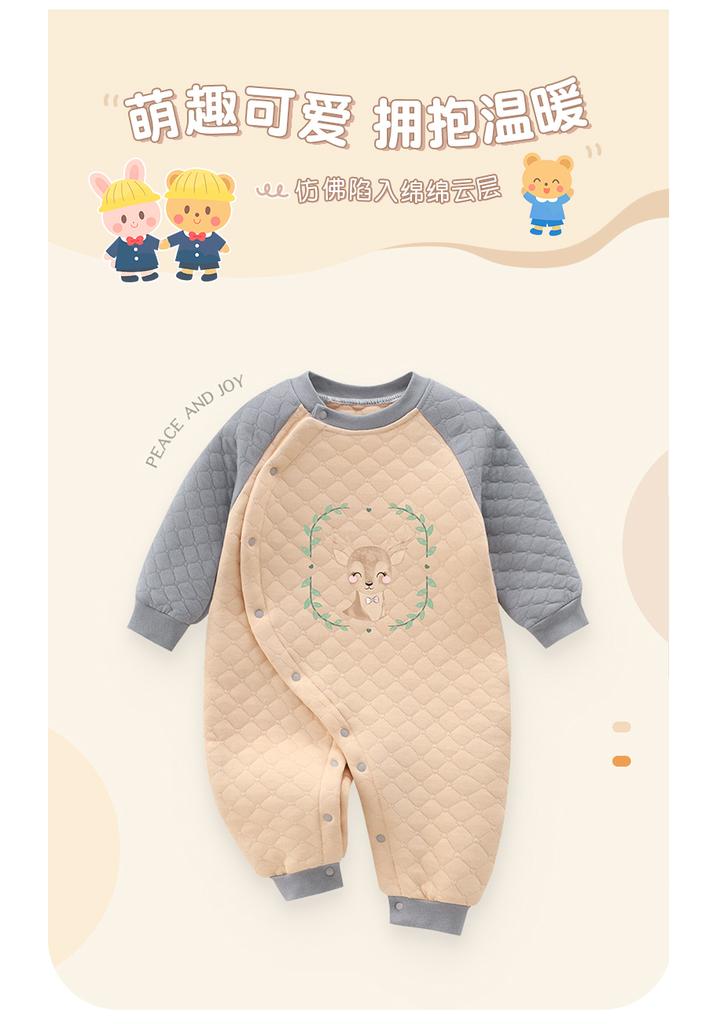 Newborn Autumn/Winter Cotton Padded Baby Jumpsuit