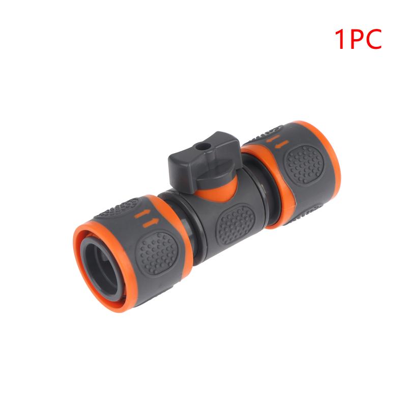 1PC Universal Garden Hose Adapter Double-End Quick Connect with Shutoff Valve Rust Resistant Fitting for Garden Watering Car Cleaning
