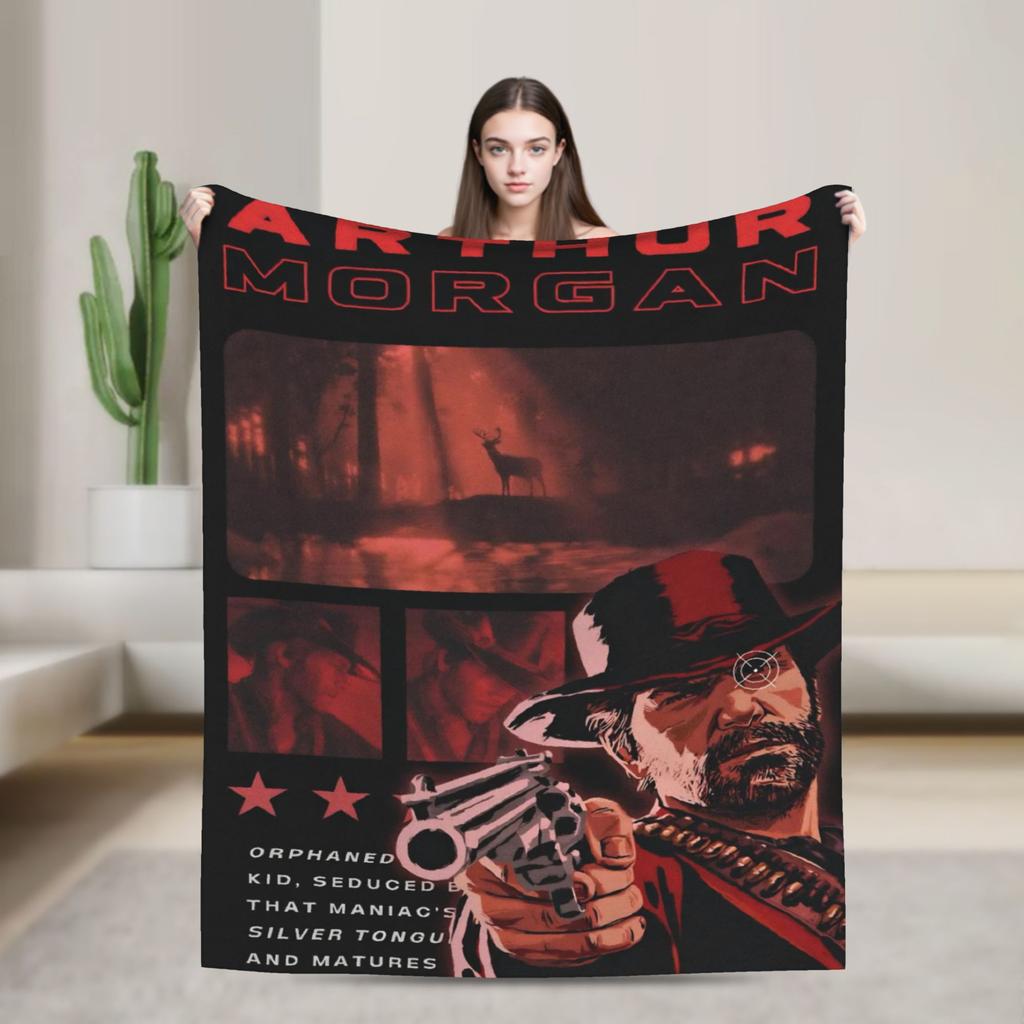 Arthur Morgan Blanket Multi-size Cozy and Lightweight Throw Blankets for Sofa Couch and Bed
