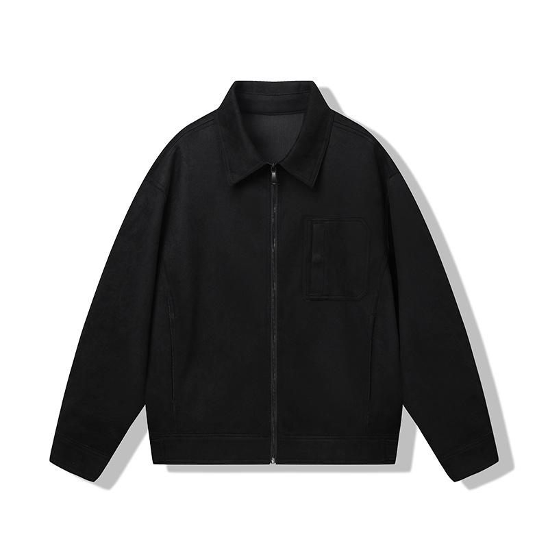 

Новая весенне-осенняя замшевая куртка, трендовая, свободная, универсальная, повседневная и модная, минималистичный лацкан, мужская куртка 2XL