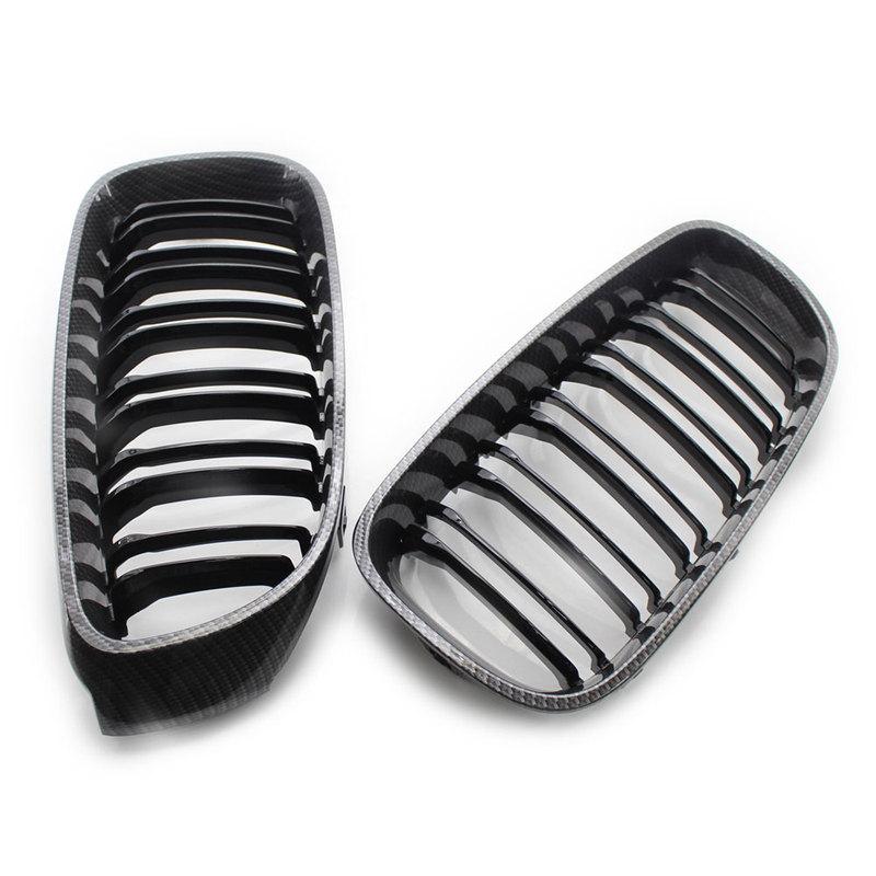 Gloss Black Front Bumper Kidney Grill Grilles For BMW 3 Series GT F34 2013- 320i 328i 335i XDrive Double Line M Style