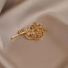 Hollowed-out Metal Rose Brooch High-end Feminine Coat Brooch
