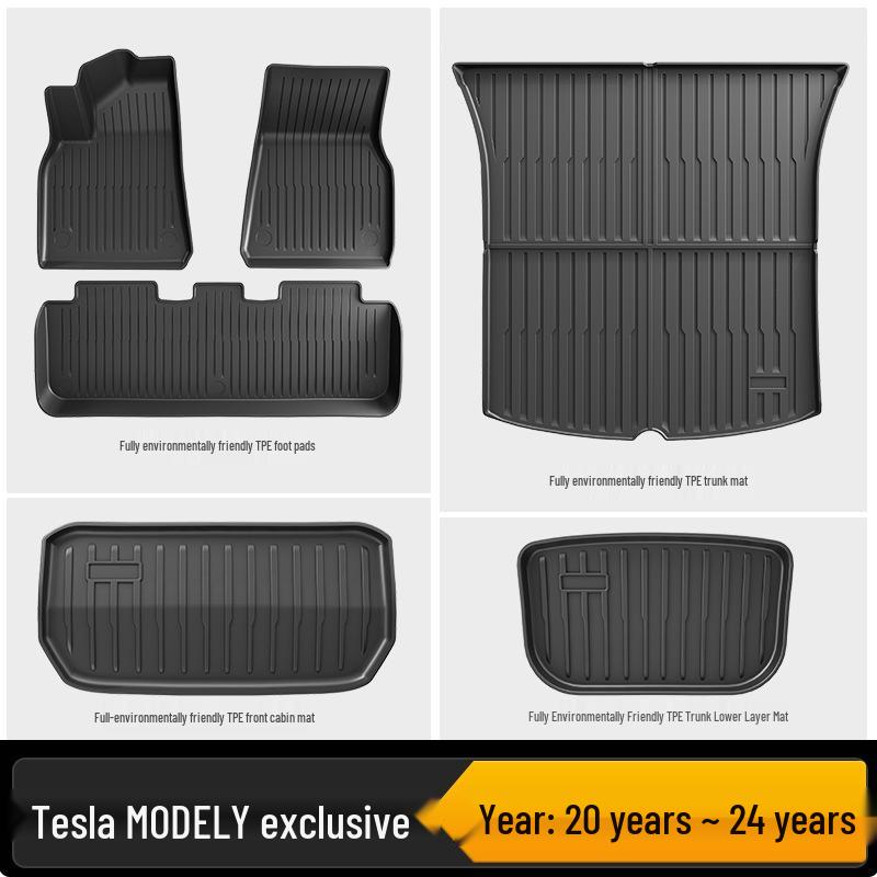 Eco-Friendly TPE All-Weather Floor & Trunk Mats for Tesla Model Y
