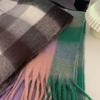 Korean Style Scarves Stripe Cashmere Scarves Plaid Scarf Pashmina  Wraps Female Cashmere Shawl
